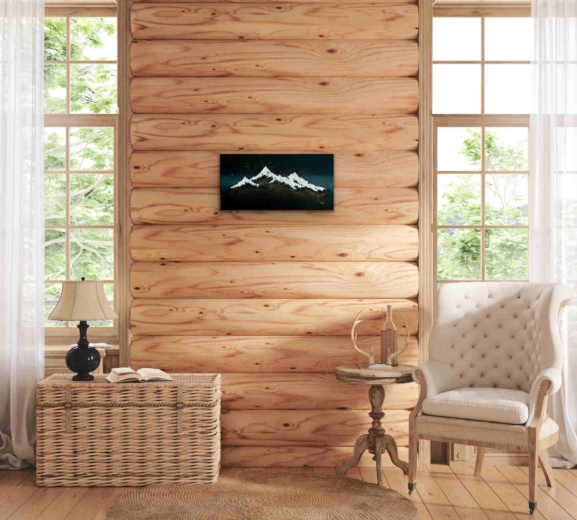 Entre deux mondes - Émergence, toile sérénique abstraite structurée, 30x60 – Image 6