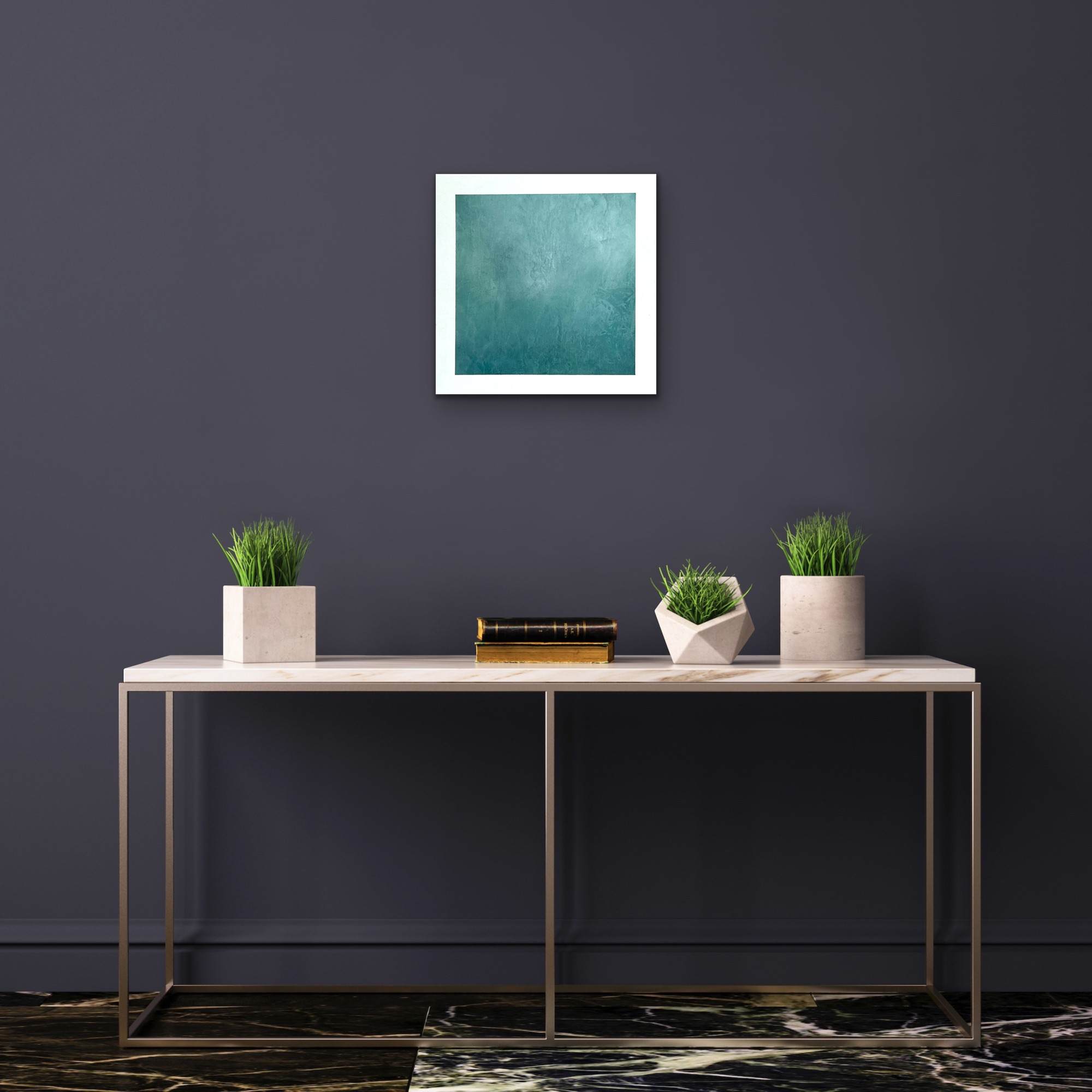 Arctica - Silences Bleus – Tableau abstrait 40x40 bleu polaire magique, dentelle de glace – Image 5