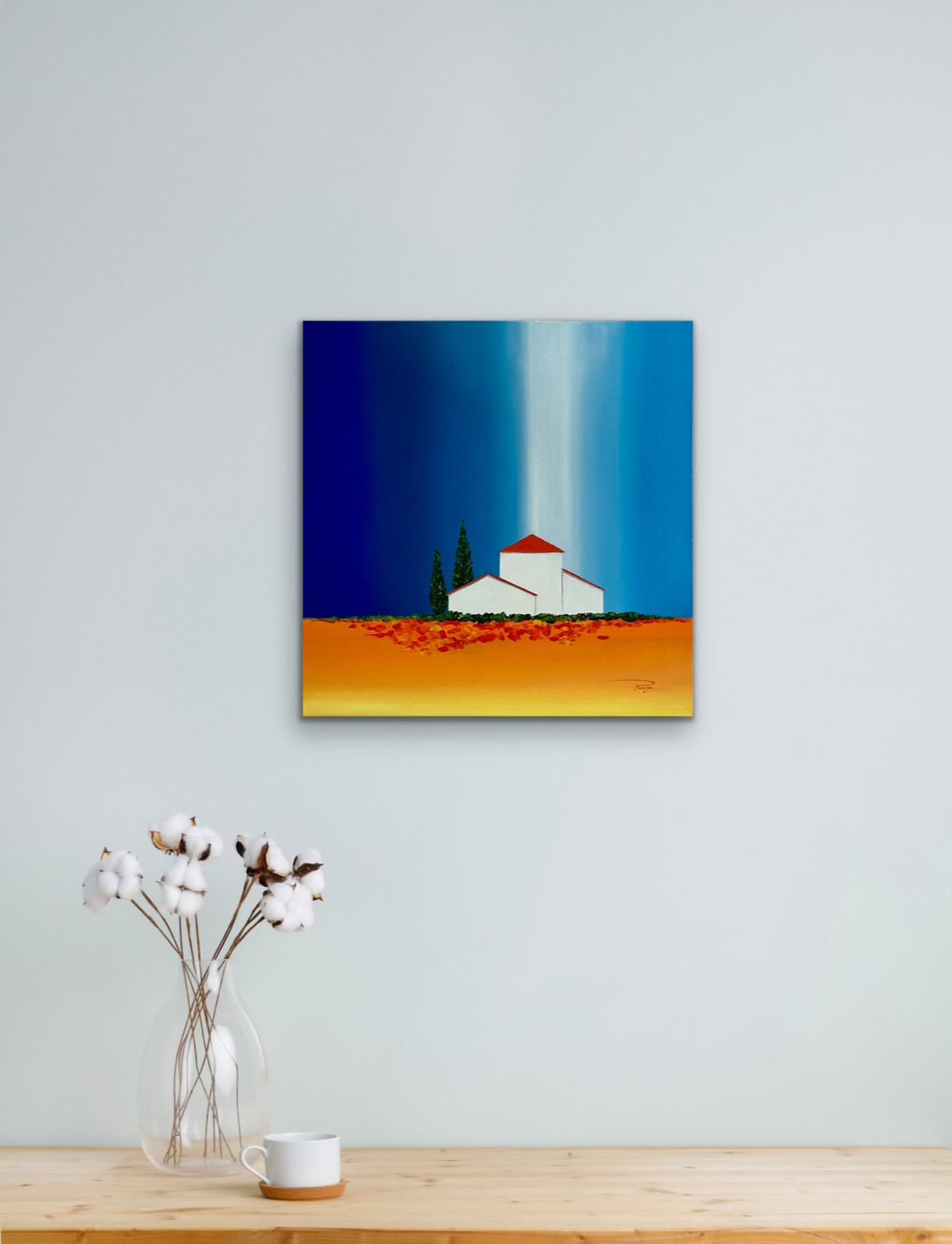 Lumière des ciels - Lumière de Provence - Toile acrylique lumineux et solaire inspiré du Sud -50x50 – Image 4